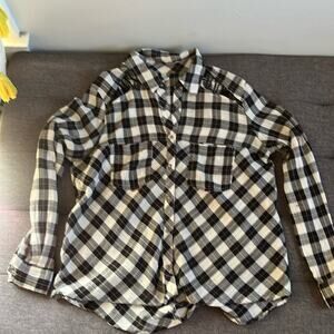 Free People Buffalo Plaid button down shirt. Size S